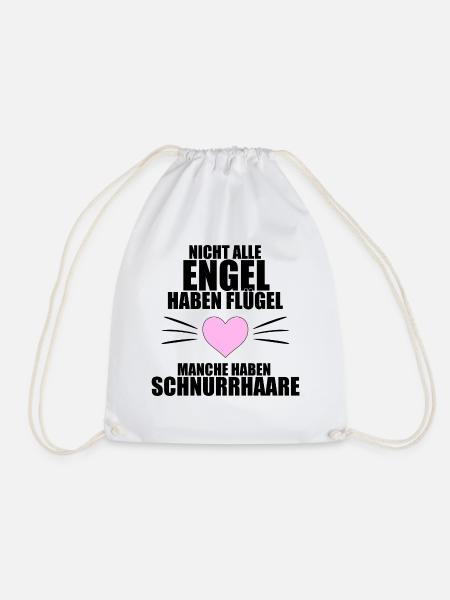 KATZEN - KATZE - NICHT ALLE ENGEL HABEN FLÜGEL... - Turnbeutel - Weiß