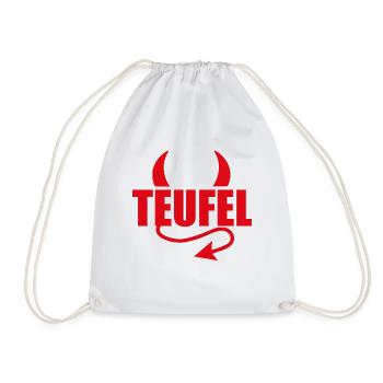 TEUFEL - HÖLLE - TEUFLISCH - TEUFELCHEN - Turnbeutel - Weiß - Vorne