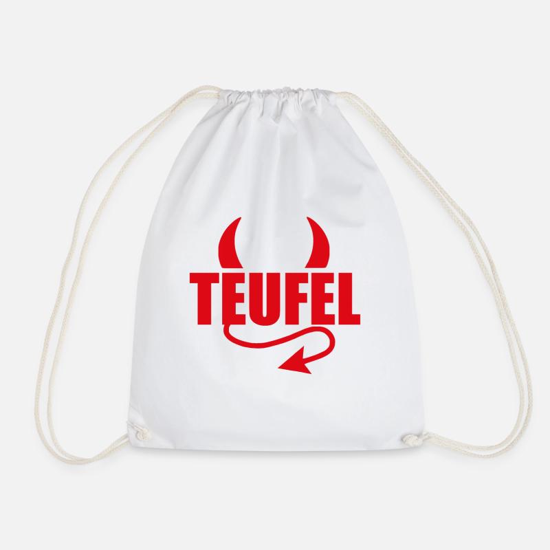 TEUFEL - HÖLLE - TEUFLISCH - TEUFELCHEN - Turnbeutel - Weiß