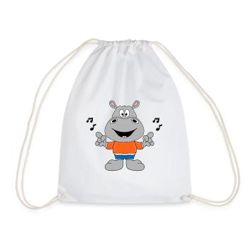 NILPFERD - FLUSSPFERD - HIPPO - MUSIK - TIER - Turnbeutel - Weiß - Vorne