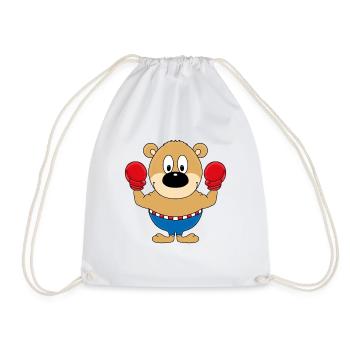 TEDDY - BÄR - TEDDYBÄR - BOXER - BOXEN - SPORT - Turnbeutel - Weiß - Vorne