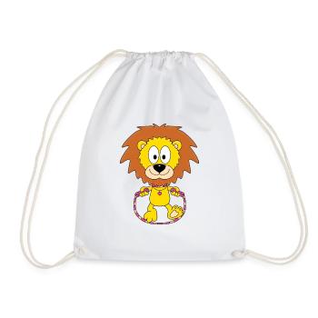 LÖWE - SEILSPRINGEN - SPRINGSEIL - TIER - BABY - Turnbeutel - Weiß - Vorne