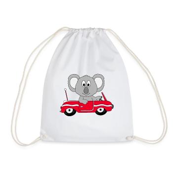 KOALA - AUTO - TIER - KIND - BABY - Turnbeutel - Weiß - Vorne