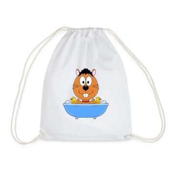 OTTER - BIBER - MARDER - BADEWANNE - TIER - Turnbeutel - Weiß - Vorne