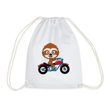 FAULTIER - MOTORRAD - BIKER - TIER - TIERISCH - Turnbeutel - Weiß - Vorne