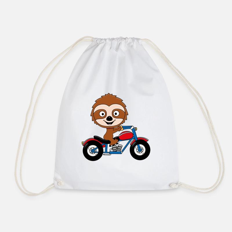 FAULTIER - MOTORRAD - BIKER - TIER - TIERISCH - Turnbeutel - Weiß