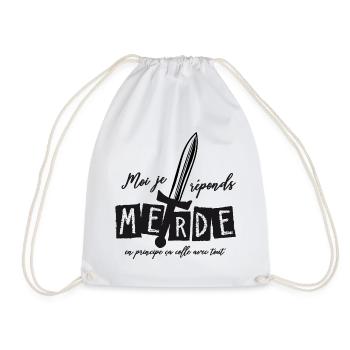 Moi j'réponds Merde en principe ça colle avec tout - Sac de sport léger - blanc - Devant