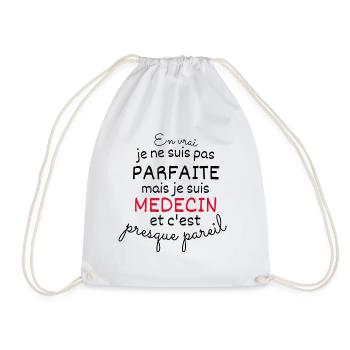 Not perfect But Doctor - Drawstring Bag - white - Front