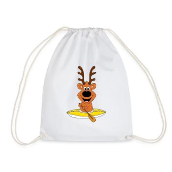KAJAK - KANU - WASSERSPORT - REH - KIND - BABY - Turnbeutel - Weiß - Vorne