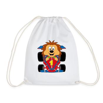 IGEL - AUTORENNEN - AUTO - TIER - KIND - BABY - Turnbeutel - Weiß - Vorne