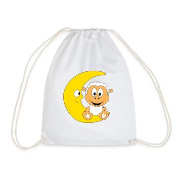 MOND - SCHAF - TIER - TIERISCH - KIND - BABY - Turnbeutel - Weiß - Vorne