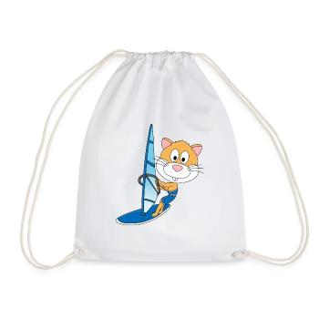 WINDSURFER - WASSERSPORT - HAMSTER - KIND - BABY - Turnbeutel - Weiß - Vorne