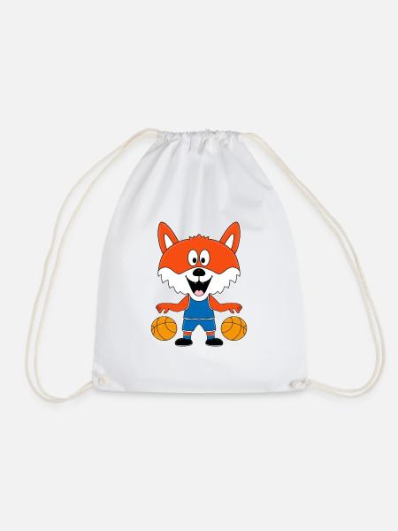 BASKETBALL - FUCHS - SPORT - TIER - KIND - BABY - Turnbeutel - Weiß