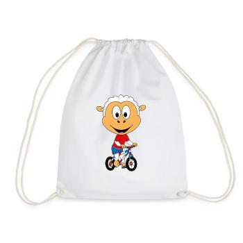 FAHRRAD - RAD - SCHAF - TIER - SPORT - KIND - BABY - Turnbeutel - Weiß - Vorne