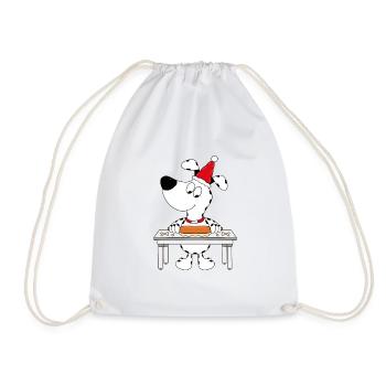 HUND - WEIHNACHTSBÄCKEREI - KEKSE BACKEN - TIER - Turnbeutel - Weiß - Vorne