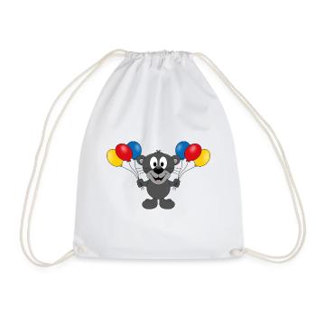 LUFTBALLONS - TIER - PANTHER - KIND - BABY - Turnbeutel - Weiß - Vorne