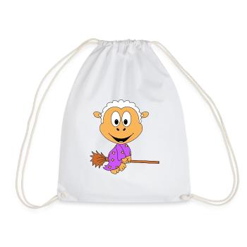 HALLOWEEN - HEXE - SCHAF - TIER - KIND - BABY - Turnbeutel - Weiß - Vorne