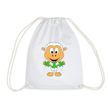 SCHAF - KLEEBLÄTTER - TIER - KIND - BABY - Turnbeutel - Weiß - Vorne