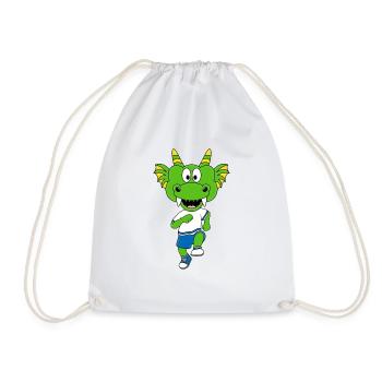 LAUFEN - SPORT - DRACHE - KIND - BABY - FUN - Turnbeutel - Weiß - Vorne