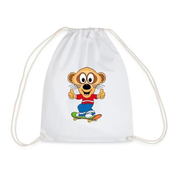 SKATEBOARD - ERDMÄNNCHEN - SPORT - KIND - BABY - Turnbeutel - Weiß - Vorne