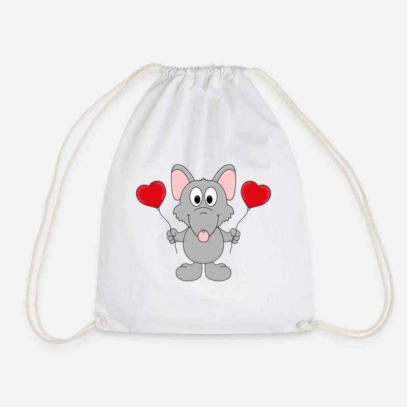 RATTE - LUFTBALLONS - LIEBE - LOVE - Turnbeutel - Weiß