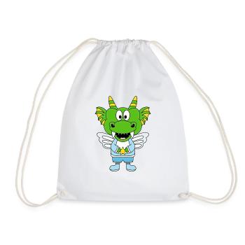 DRACHE - ENGEL - KIND - BABY - Turnbeutel - Weiß - Vorne