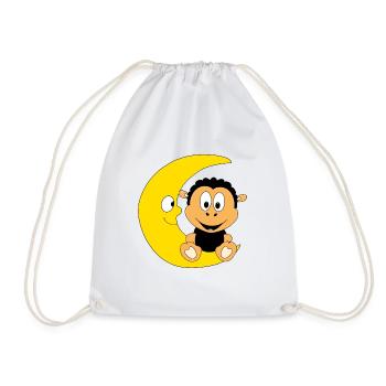 SCHWARZES SCHAF - MOND - TIER - KIND - BABY - Turnbeutel - Weiß - Vorne