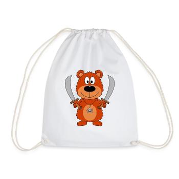 TEDDYBÄR - PIRAT - TEDDY - MEER - SEE - Turnbeutel - Weiß - Vorne