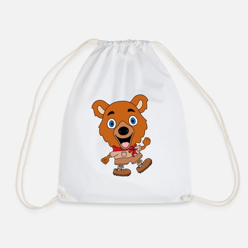 BÄR - TEDDY - TEDDYBÄR - WANDERN - BERGE - TIER - Turnbeutel - Weiß