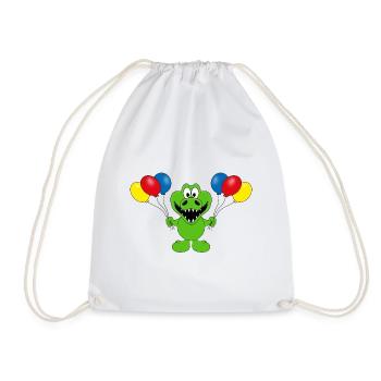 KROKODIL - LUFTBALLONS - TIER - KIND - BABY - Turnbeutel - Weiß - Vorne