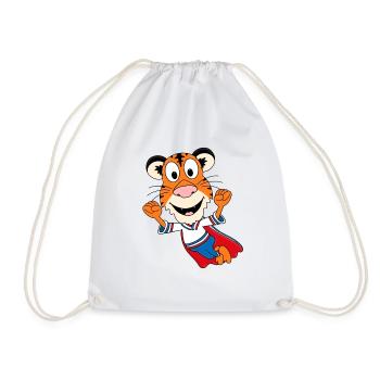 TIGER - SUPERHELD - TIER - TIERISCH - BABY - KIND - Turnbeutel - Weiß - Vorne