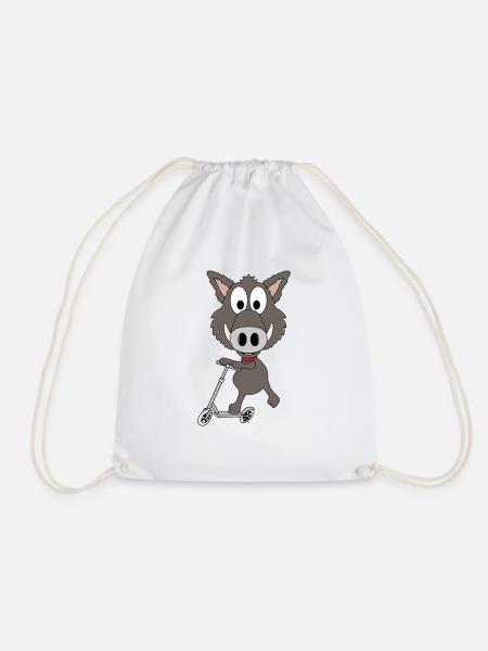 ROLLER - WILDSCHWEIN - TIER - KIND - BABY - FUN - Turnbeutel - Weiß