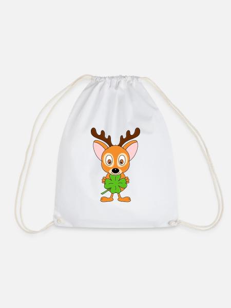 REH - KLEEBLATT - TIER - KIND - BABY - TIERISCH - Turnbeutel - Weiß