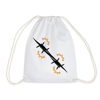 Electric fence Barbed wire - Drawstring Bag - white - Front