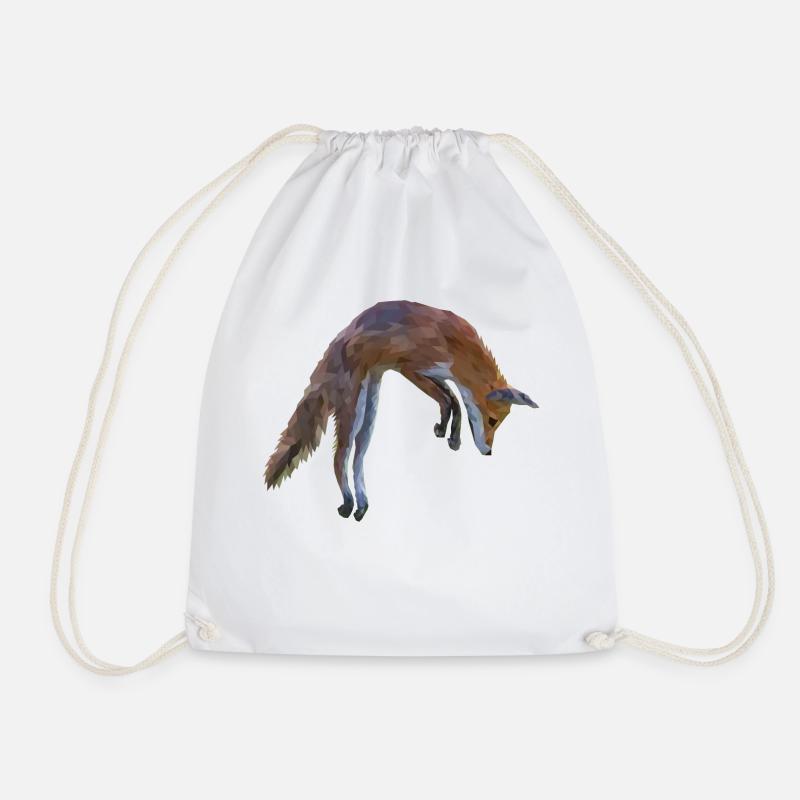 Fuchs - Low Poly Art. - Drawstring Bag - white