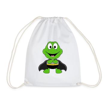 FROSCH - SUPERHELD - TIER - KIND - BABY - HELD - Turnbeutel - Weiß - Vorne
