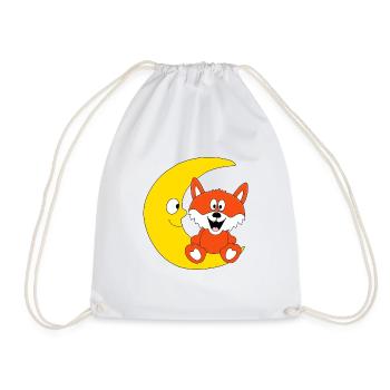 MOND - FUCHS - TIER - TIERISCH - KIND - BABY - Turnbeutel - Weiß - Vorne