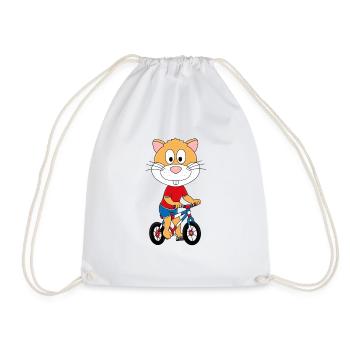 FAHRRAD - RAS - HAMSTER - HAMSTERRAD - TIERISCH - Turnbeutel - Weiß - Vorne