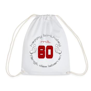Joyeux anniversaire La vie commence à 60 ans - pouce levé - Sac de sport léger - blanc - Devant
