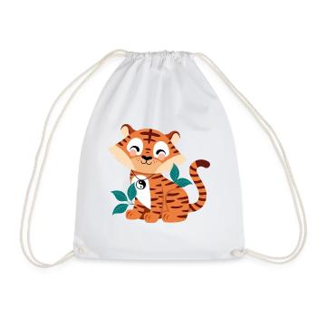 niedlicher Tiger - Turnbeutel - Weiß - Vorne