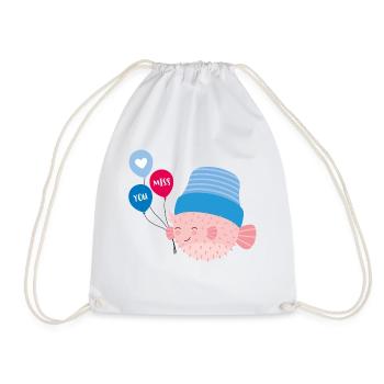 Puffer fish with balloons - Drawstring Bag - white - Front