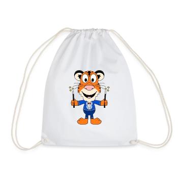 ZAUBERER - TIGER - ZAUBERN - ZAUBEREI - TIER - Turnbeutel - Weiß - Vorne