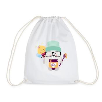 Ours avec abeille - Sac de sport léger - blanc - Devant