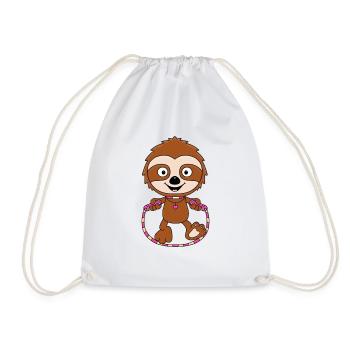 FAULTIER - SPRINGSEIL - TIER - KIND - BABY - SPORT - Turnbeutel - Weiß - Vorne