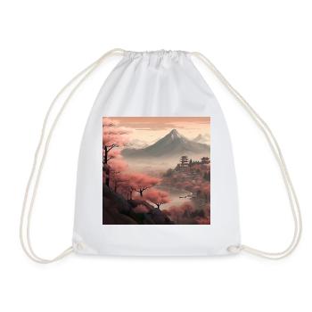Japanische Kirschblüten Sakura Japanische Kunst - Turnbeutel - Weiß - Vorne