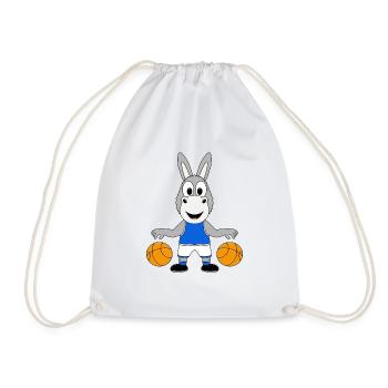 BASKETBALL - ESEL - TIER - KIND - BABY - TIERISCH - Turnbeutel - Weiß - Vorne
