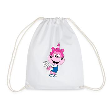 VOLLEYBALL - SPORT - EINHORN - KIND - BABY - Turnbeutel - Weiß - Vorne