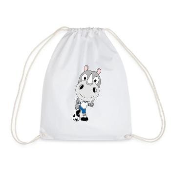 FUßBALL - SPORT - NASHORN - TIER - KIND - BABY - Turnbeutel - Weiß - Vorne