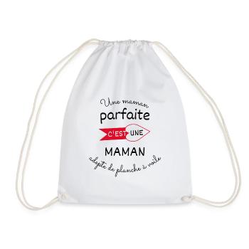 maman parfaite, maman adepte de planche à voile - Sac de sport léger - blanc - Devant