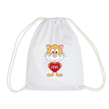 HAMSTER - LIEBE - LOVE - TIER - VERLIEBT - KINDER - Turnbeutel - Weiß - Vorne